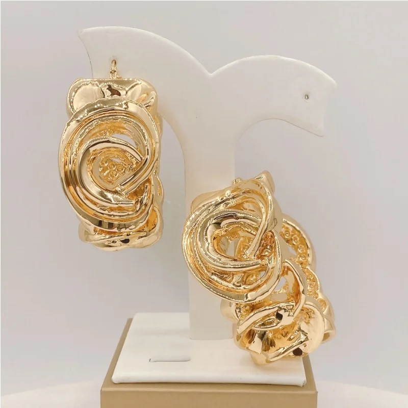 

Yulaili позолоченные большие серьги-розы, ажурный дизайн, модные ретро-ювелирные изделия для женщин, стильный смелый аксессуар, вечерняя одежда