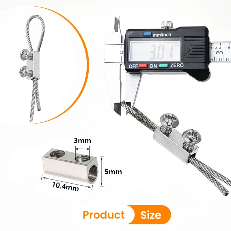 Abrazadera de Cable de cuerda de alambre ajustable, orificio único/doble para Cable de hierro, bloqueo de cuerda de alambre, abrazadera de cuerda de alambre de doble agujero, 5/10 Uds.