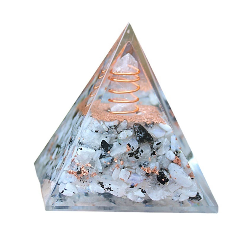 Crystal Pillar Crushed Stone Pyramid Ornaments, Home Crafts Ornaments, Resin Ornaments, Table Ornaments Durable Easy To Use