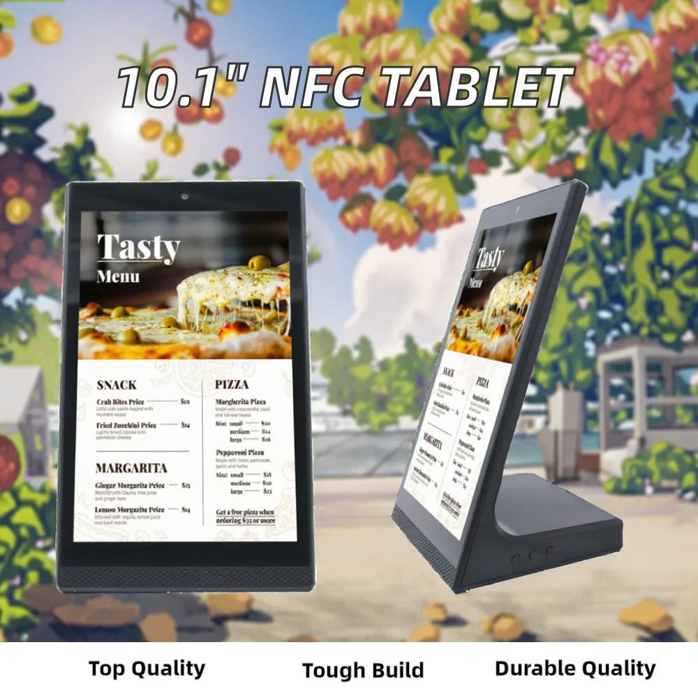 Wholesale 10.1 Inch NFC L-Shaped Desktop Android Tablet POE Powered New Rockchip Capacitive Wi-Fi Digital Signage Display