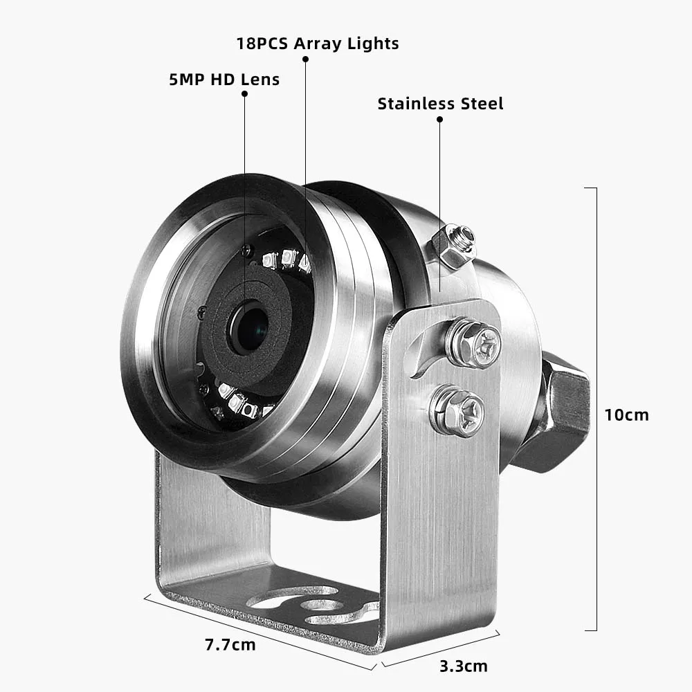 Explosion Proof POE IP Camera 5MP 4K Wear&Corrosion Resistance IP68 304Stainless Steel AI Human Detection Security Camera Camhi