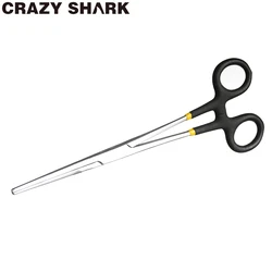 Crazy Shark Stainless Steel Fly Fishing Forceps Hook Remover Tackle Straight Tip Clamps Fishing Plier Tools Set