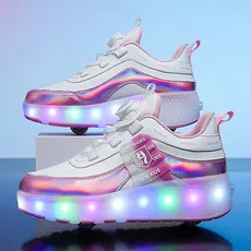 

Roller Skate Shoes Wheels Sneakers Children Boys Led Flashing Light Gift Girls Fashion Sports Casual Led Light Kids Toys Boots