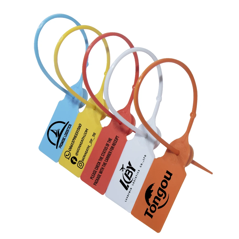 100 Stück Individuelle Kunststoffetiketten für Kleidung, Marken-Etiketten, Einweg-Sicherheitssiegel, Anhänger für Kleidung und Schuhe, 180 mm/7,1 Zoll – Detail 4