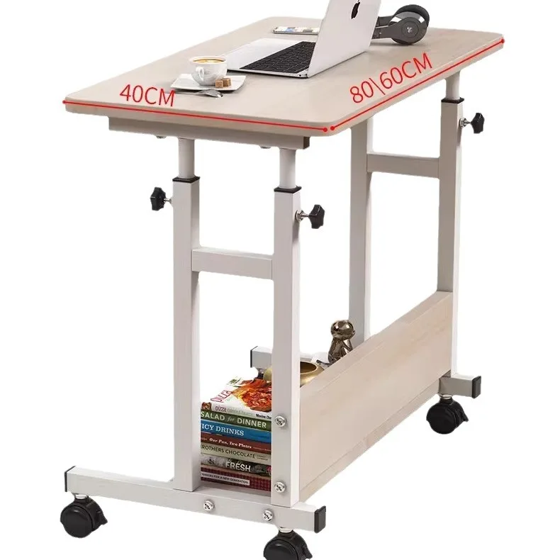 Movable Bedside Table Adjustable Height Sofa Side Table Rolling Mobile Laptop Computer Desk Small Table for Dormitory