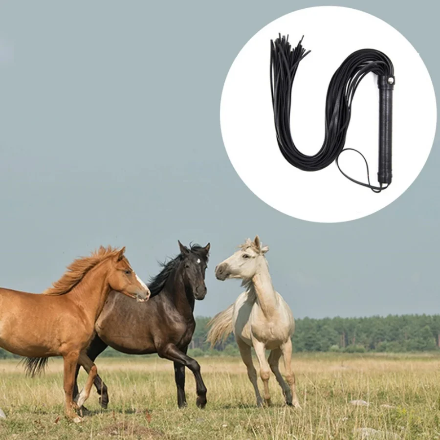 Horsewhip Riding Sports Equipment Anti Slippery PU Leather Handle Horse Whip Riding Horse Racing Equestrian Tool