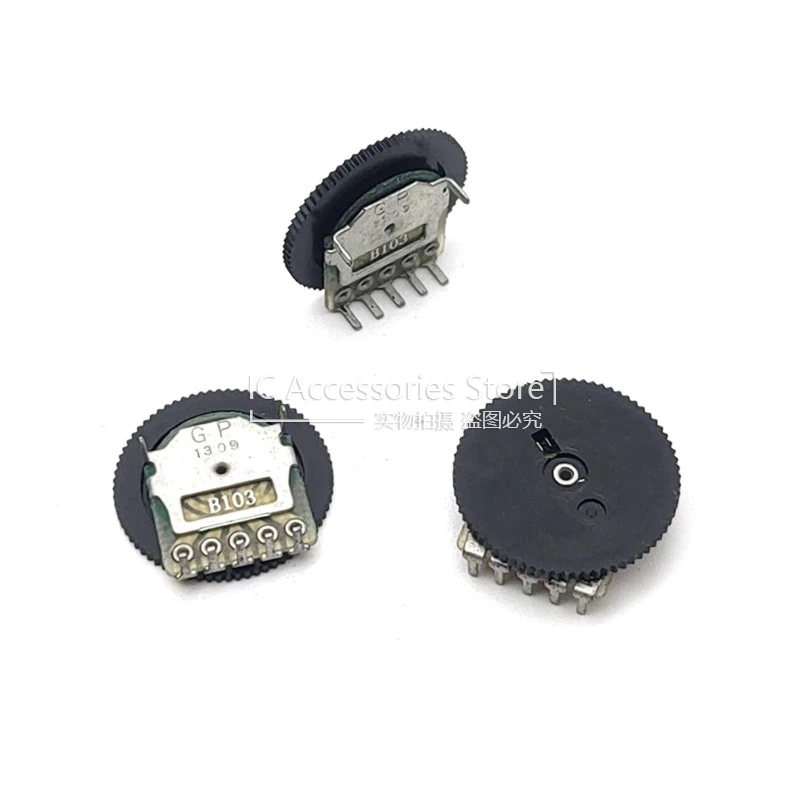 20PCS Gear Dial Volume Potentiometer B103 10K Duplex 5Pin 16x1 16*1 Radio Volume Adjustment