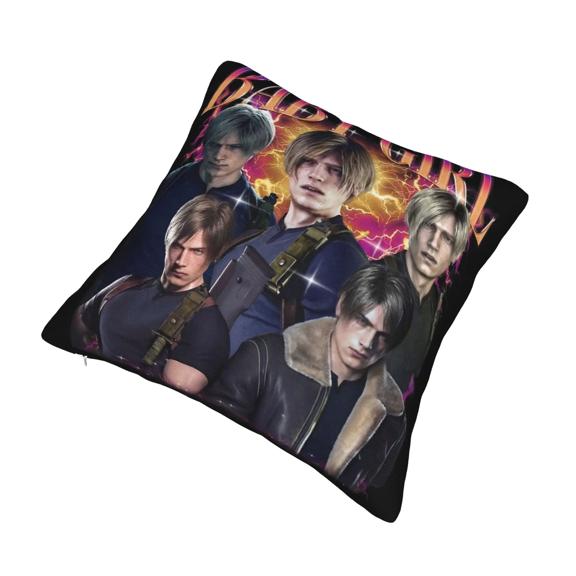 Leon S.Kennedy Baby Girl Pillowcase Printed Polyester Cushion Cover Decoration  Pillow Case Cover Home Zippered 40*40cm