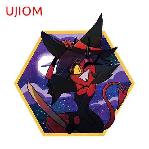 UJIOM 13cm X12.7cm Sexy Evil Helluva Boss Wall Sticker Vinyl Sunscreen Graffiti Kids Room Bedroom Decal Vestibule Wallpapers