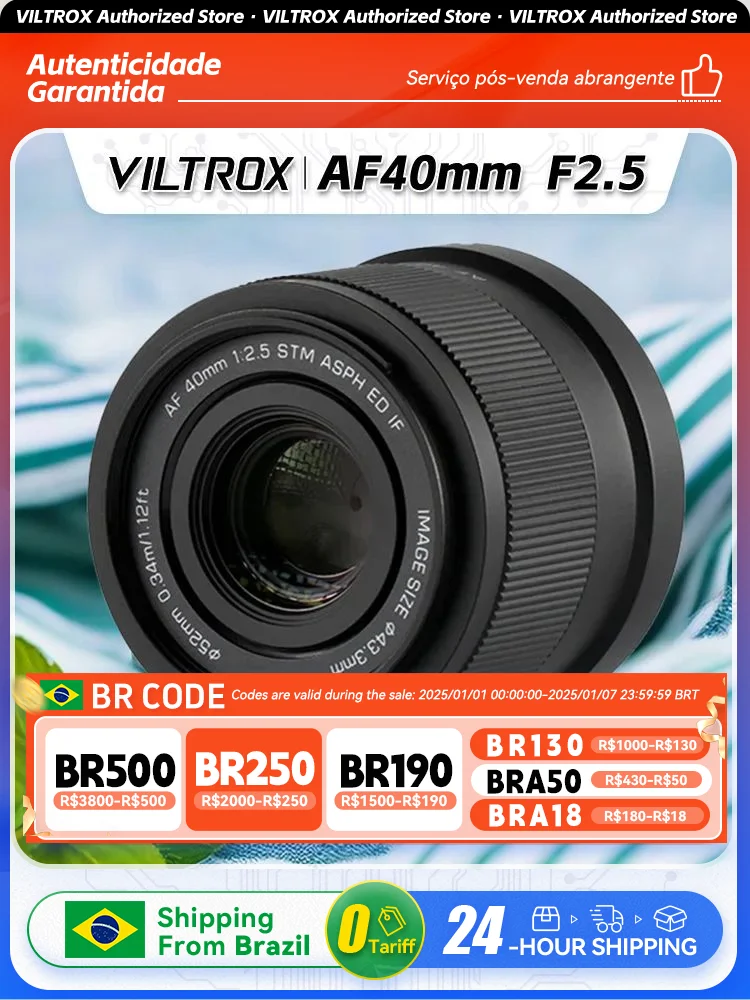 【 Do Brasil 】 Viltrox 40mm F2.5 Full-Frame  Camera Lens for Sony FE E Nikon Z A7S A7SIIZF ZFC A7 A7II A7III A7IV Z6 Z7 II 40 2.5