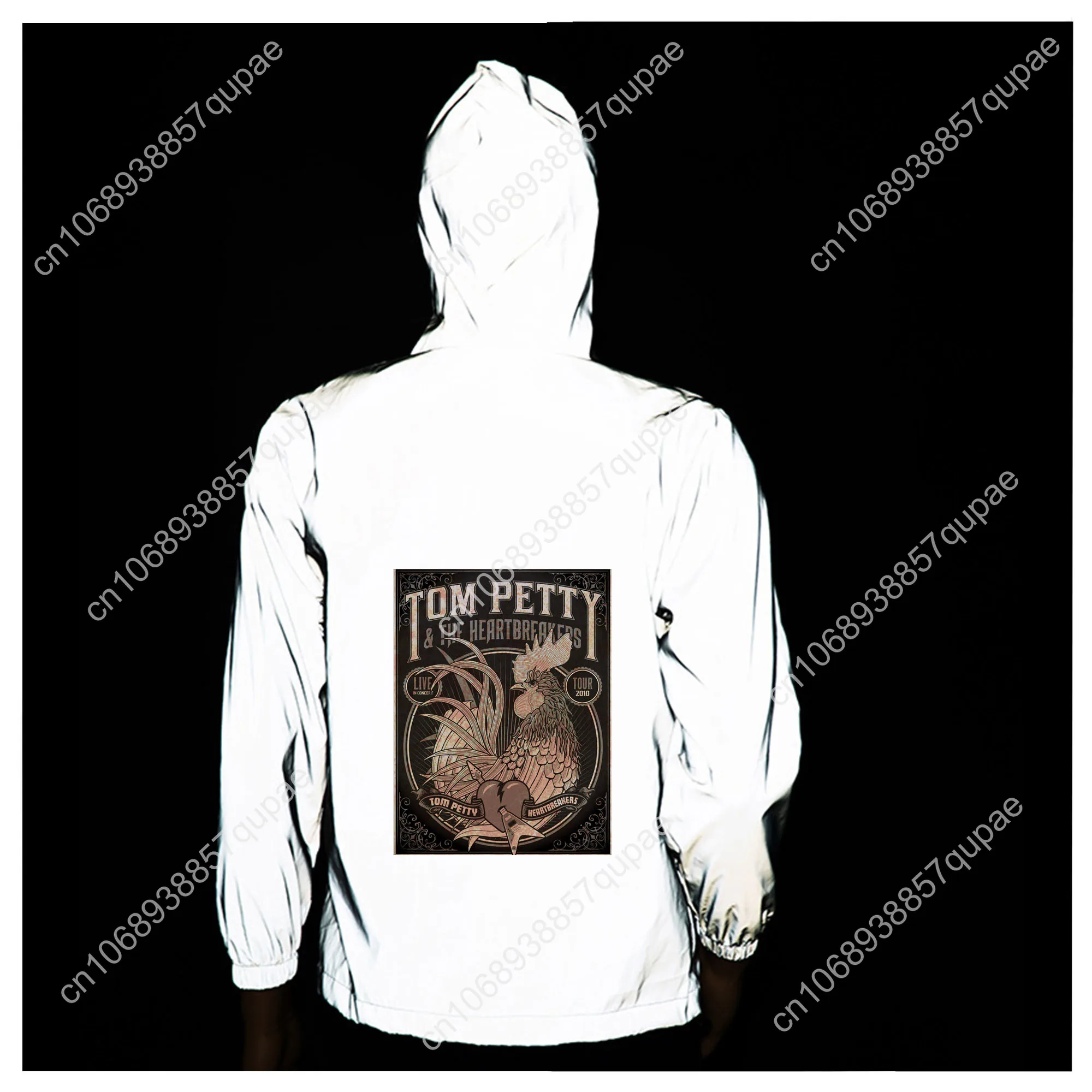 Tom Petty-heartbreakers Roll Stone Reflective Jacket Mens Womens Coat Hooded Windbreaker Runing Pocket Jackets Customized Hoodie