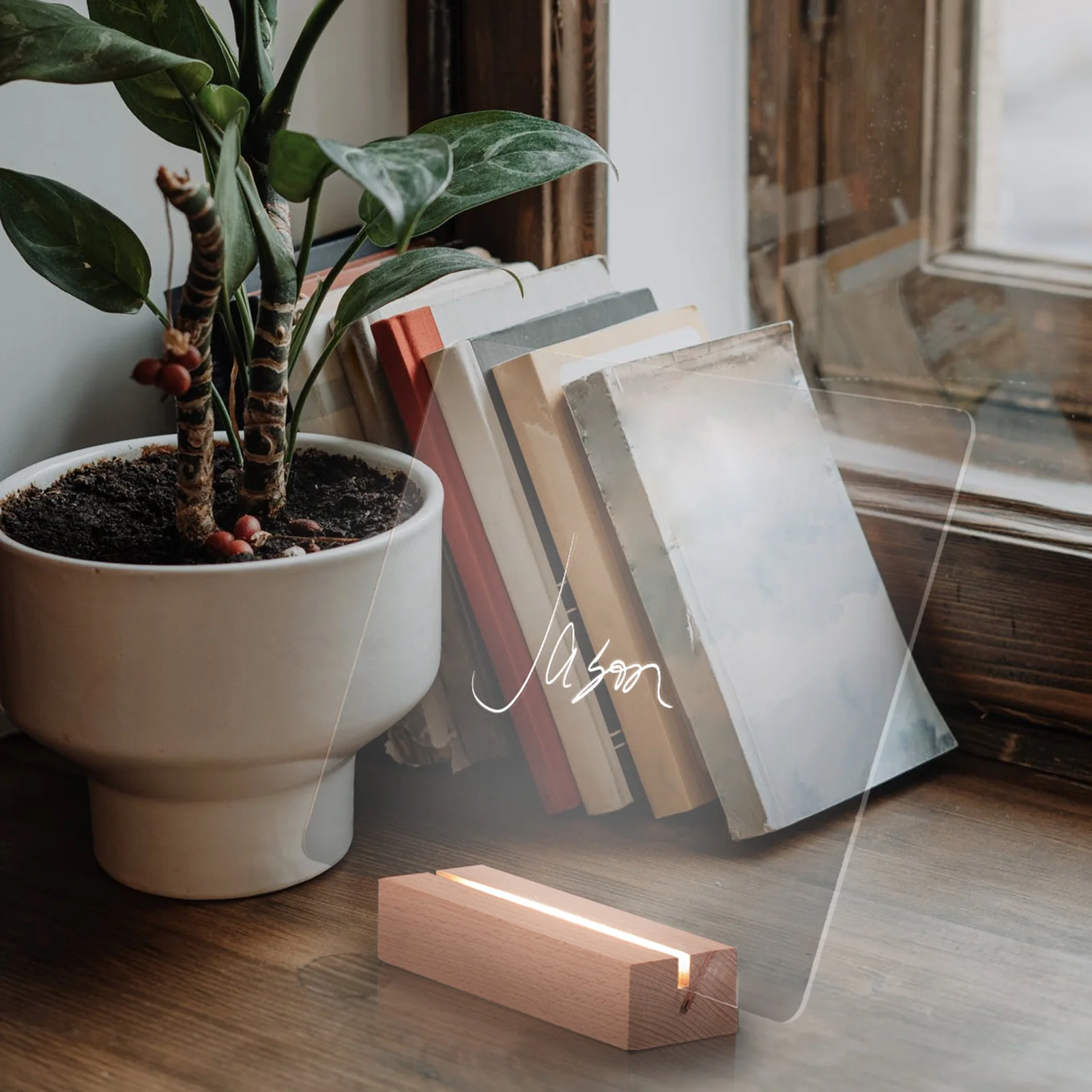 1 مجموعة لوح كتابة أكريليك شفاف قابل للمسح سطح المكتب ملاحظة المجلس DIY ضوء الليل المنزل مدرسة مكتب تذكير