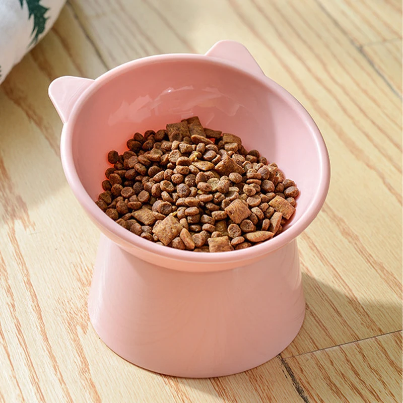 Plastics Raised Cat Food Bowls Anti Vomiting Pet Food Bowl For Flat-Faced Cats Small Dogs Protect Pet's Spine Water Bowl