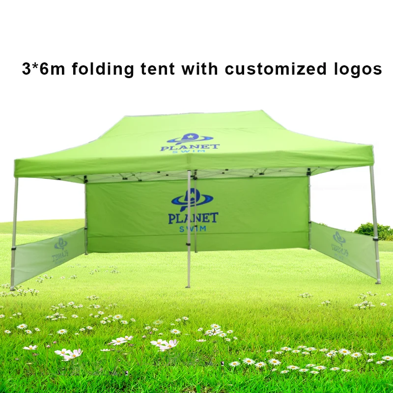 3x6 Aluminum Gazebo  Outdoor Shelter Easy Up Canopy Folding Tents Customized Logo Customized Color For Commercial Promotion