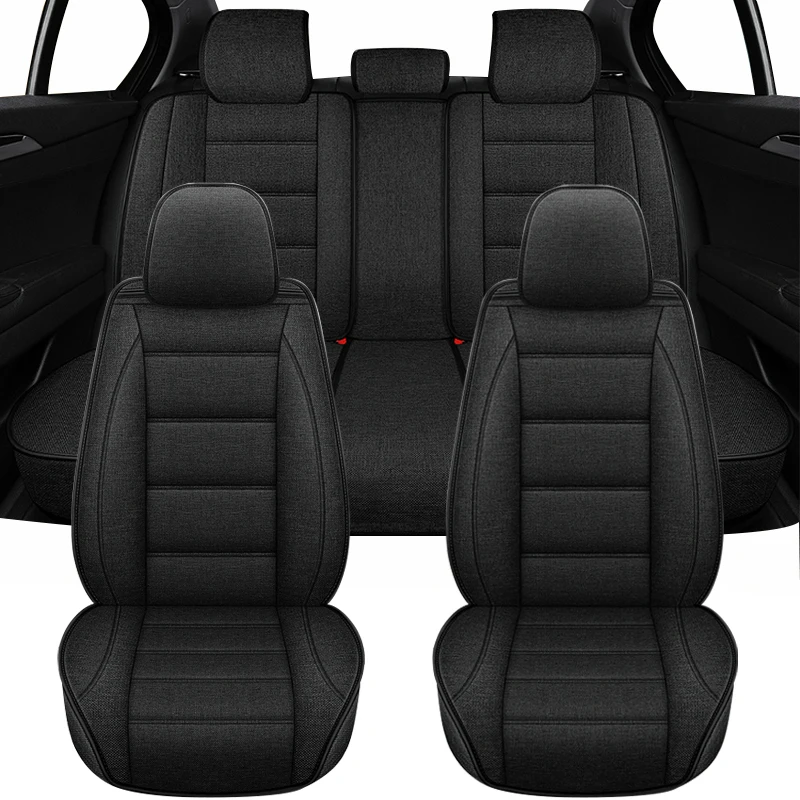 Universal Flax Car Seat Cover For VW Golf 4 5 6 7 8 Passat B5 B6 B7 B8 Beetle Amarok Auto Accessories Interior Protector Pads