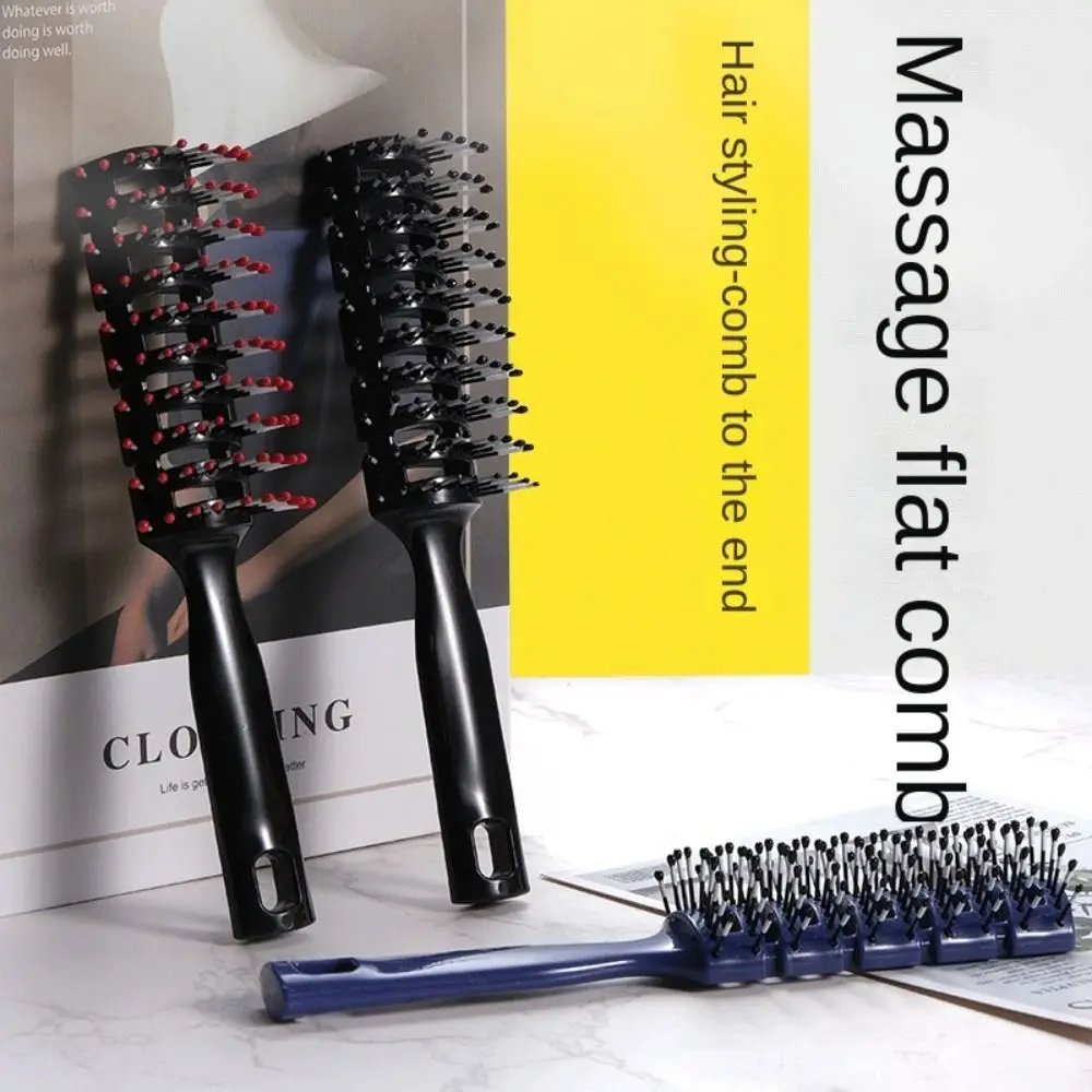Professional Detangling Vent Brush Hair Styling Plastic Curling Hairbrush Anti-static Anti-slip Massage Ribs Hair Comb Salon