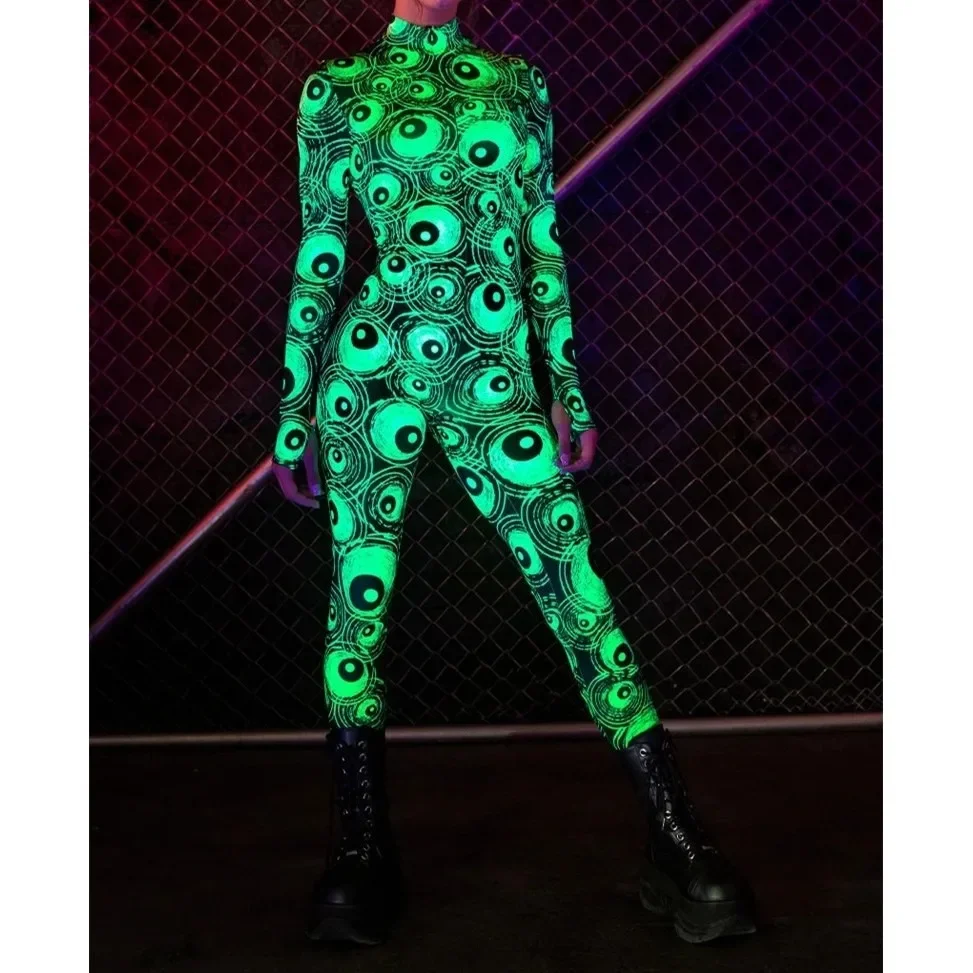 

Unisex Cyber Punk 3D Digital Printing Halloween Party Role Play Outfit Women Men Cosplay Costume Carnival Jumpsuit