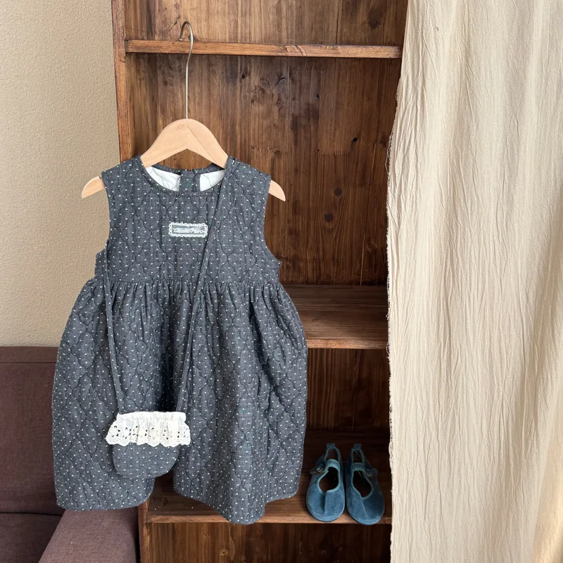 2025-winter-new-girls-polka-dot-vest-dress-children-sleeveless-dress-plus-velvet-thick-kids-cotton-padded-dress-warm-clothes