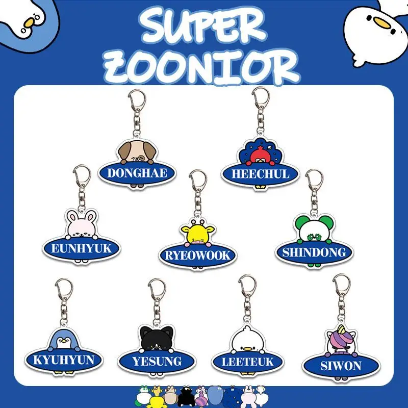 

Boy Band Super Junior Idol Cartoon Characters Keyring Creativity Bag Decor Student Hanging Ornaments Acrylic Keychain Pendant