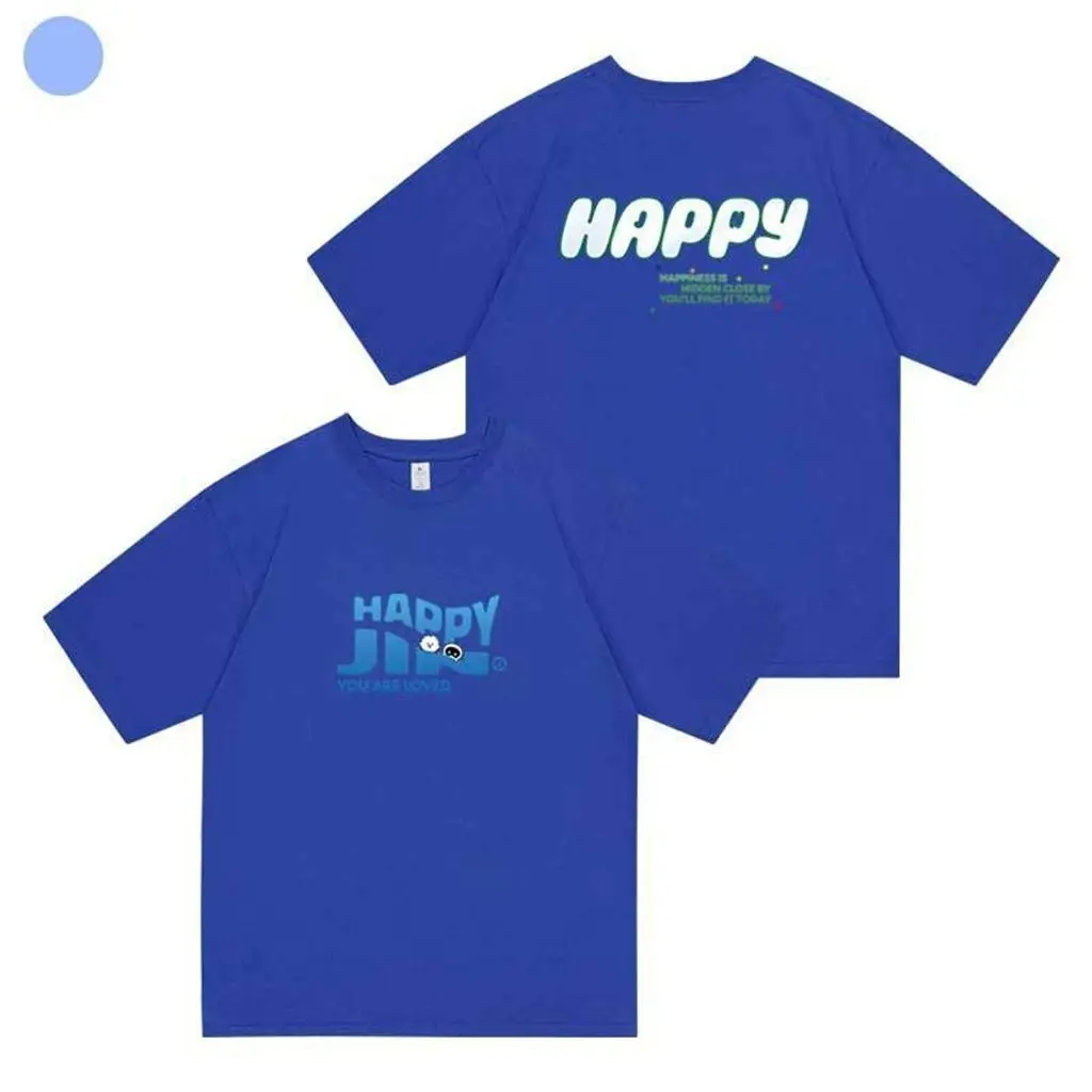 Summer Men's Tops Happy JIN YOU ARE LOVED Letter Printed O-neck Short-sleeved Clothing for Men and Women Y2k Cotton T-shirt