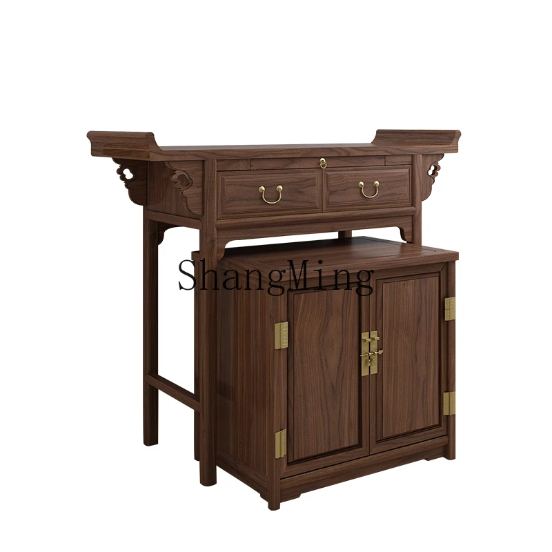 

ZJH Solid wood incense case New Chinese-style Guanyin shrine cabinet Modern Buddhist platform Household shrine