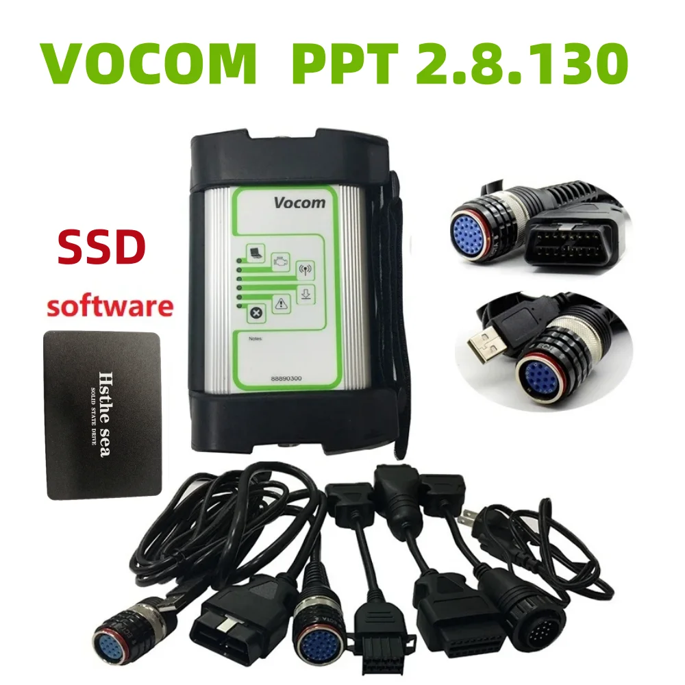 Round Interface PTT2.8.130 VOCOM 88890300 Truck Diagnostic Tool Interface V2.8 Heavy Duty Truck Scanner for Reno /UD/Mack/wolwo