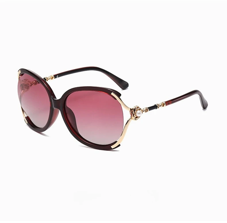 Personalisierte Sonnenbrille mit großem Rahmen, modische Damen-Sonnenbrille mit Perlendekoration, UV-beständige Brille – Detail 12