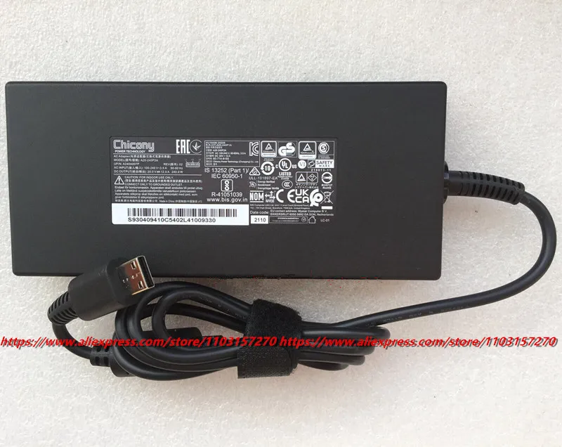 Imagem -02 - Adaptador de Energia ca para Carregador de Laptop Genuíno A20240p2a 20v 12a 240w ac Msi Stealth Gs77 12uhs 12ugs 12u A240a007p