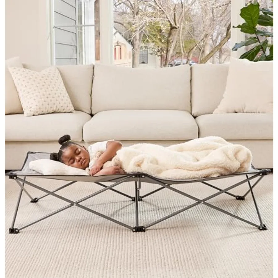 Extra Long My Cot Portable Toddler Bed - Gray 54x28x12 Inch