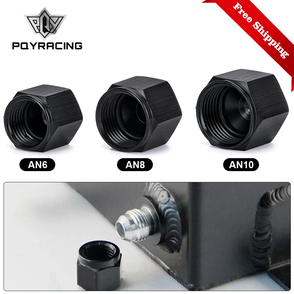 Aluminum AN6 AN8 AN10 Adapter Female Flare End Cap Plug Tube Nut 6-AN 8-AN 10-AN Fitting BL01-06/08/10