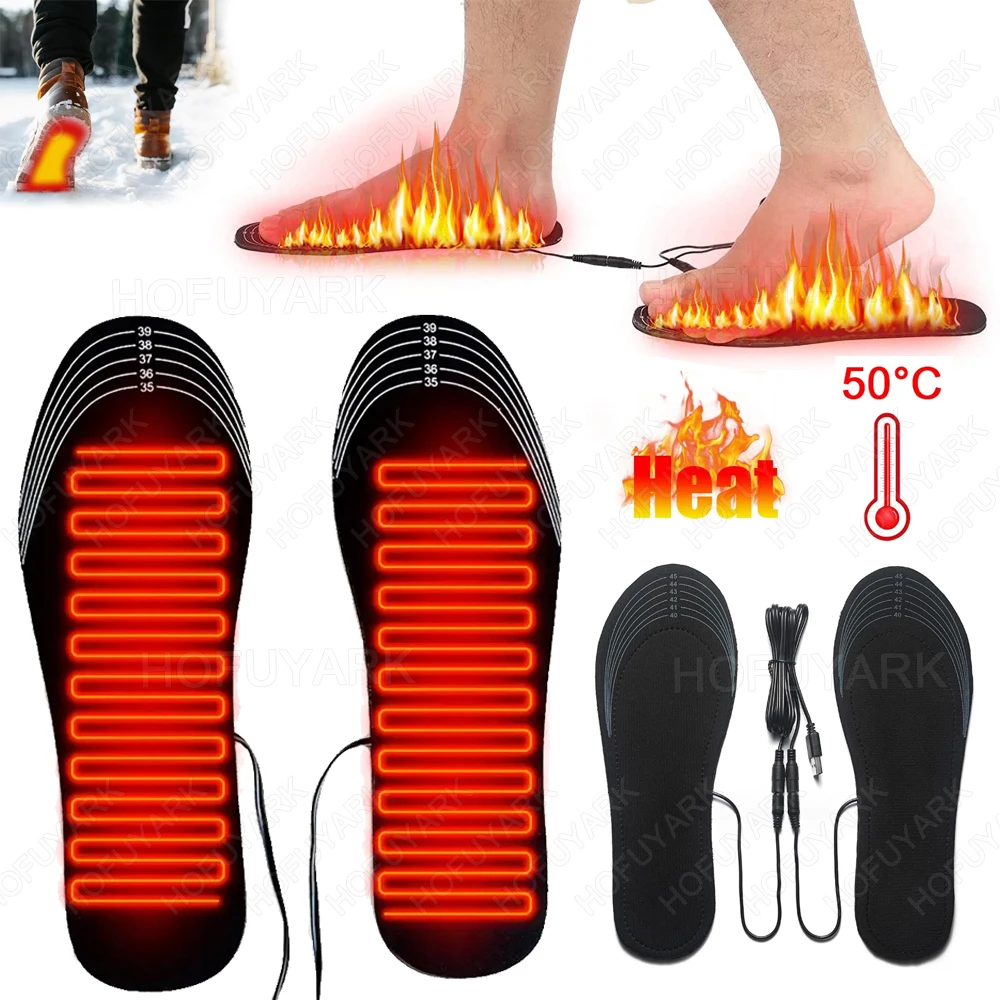 

USB Heated Insoles for Sneakers Man Woman Winter Outdoor Keep Warm Insoles for Snow Boots Inner Soles Electric Heating Shoe Pads