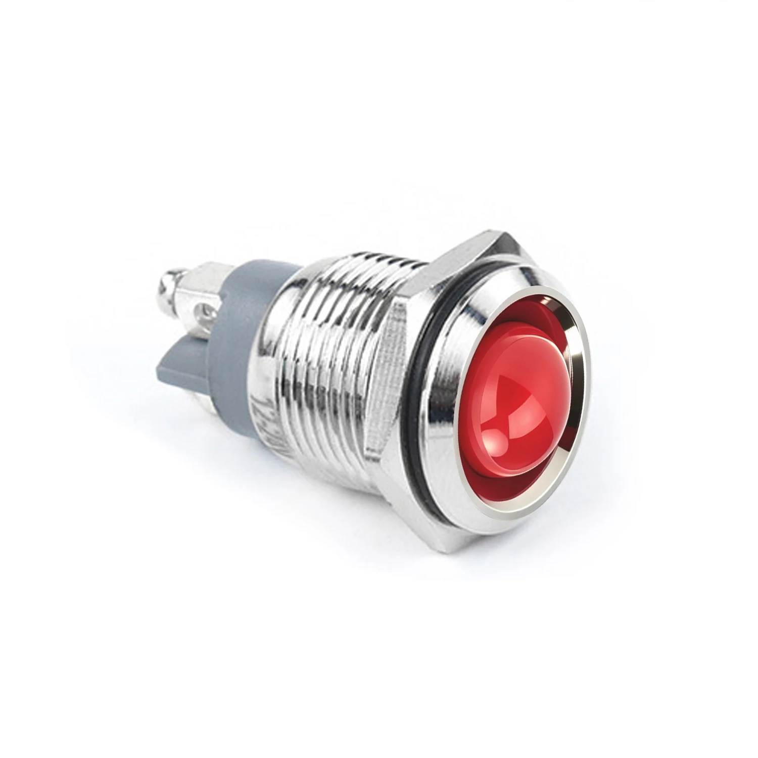 ABILKEEN 10PCS 16MM Domed Head LED Metal Indicator Light AC/DC 3-6V 12-24V 110V 220V LED Signal Pilot Lamp 2Pin Screw Terminal