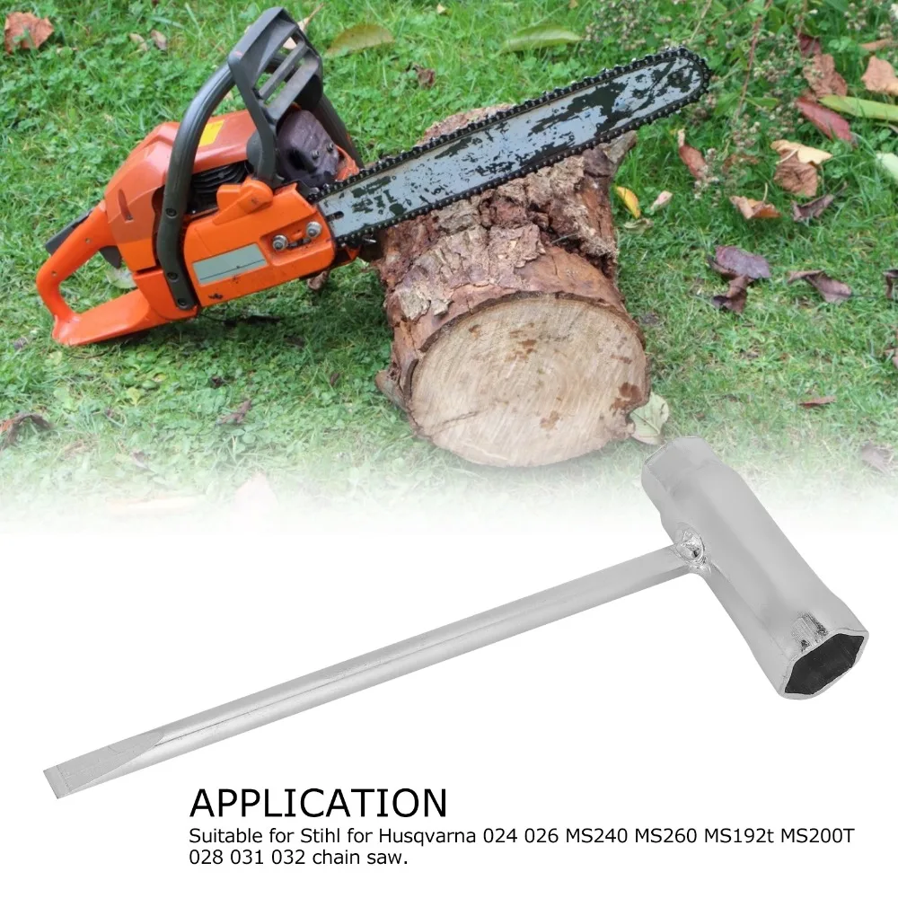 2SET Silver Chainsaw Wrench Kit Carburetor Adjustment Tool for Stihl Husqvarna 024 026 MS240 MS260 MS192T MS200T 028 031 032 view 5