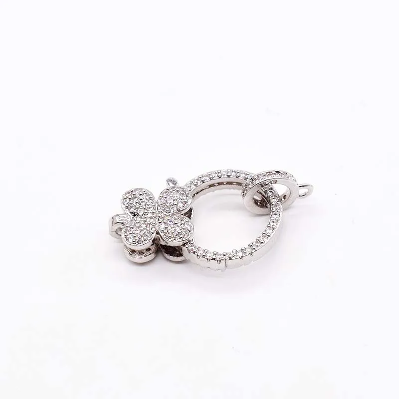 

Classic Micro-Paved Jewelry Accories Plum Blossom Bule Lobster Clasp Faionable Alloy/Gold/Silver Finied DIY Parts