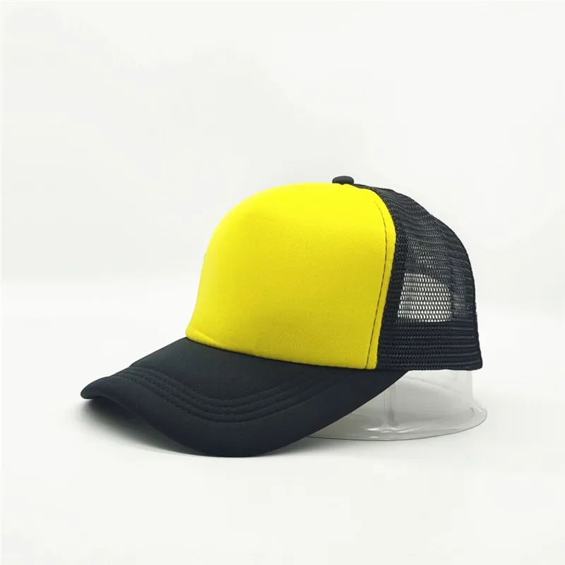 1-teilige Sommer-Trucker-Mütze mit individuellem Logo für Männer und Frauen, Netz-Polyester-Baseballkappe, bedrucktes Netz, Papa-Hüte, verstellbares Sonnenhut-Visier – Detail 31