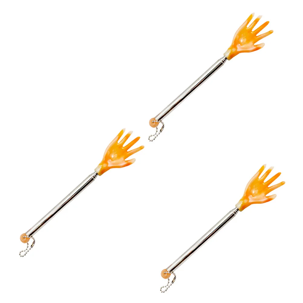 Grattaschiena telescopico allungabile da 3 pezzi, comodi massaggiatori antigraffio portatili a lungo portata a forma di mano