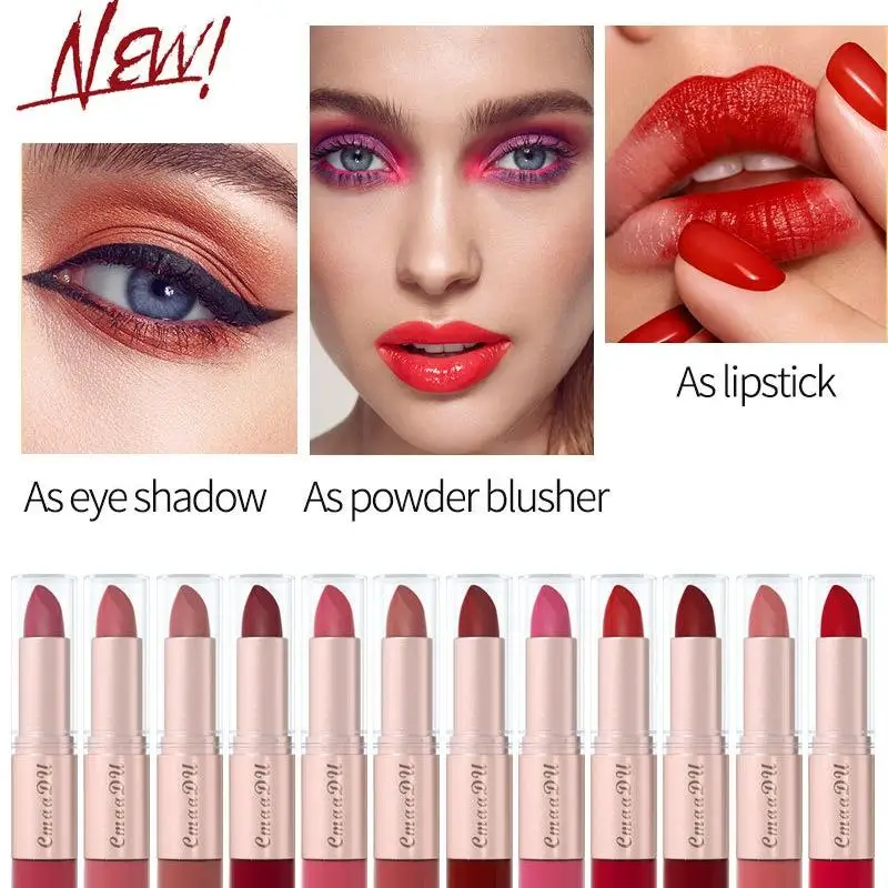 3 قطع أحمر شفاه، أحمر شفاه وملمع شفاه 2 في 1، طقم يدوم طويلاً، غير لزج، مقاوم للتلطخ لمظهر متطور.