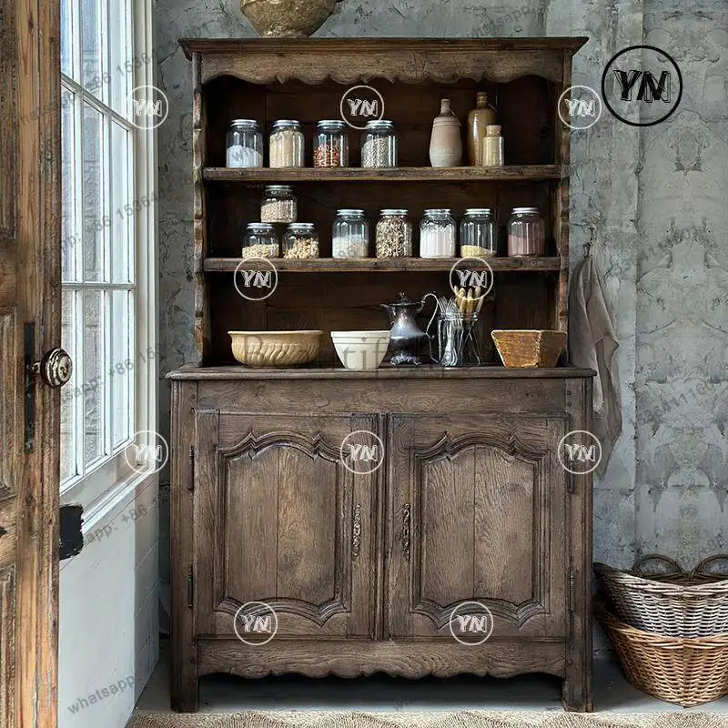 Medieval style photography props, living room storage cabinet, retro entrance cabinet