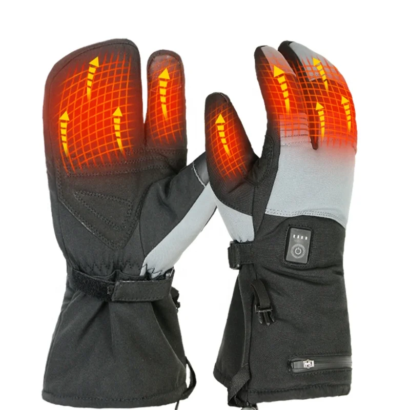 Custom Outdoor Sports Electric Heating Gloves Heating Ski Gloves All Finger Warm Mens Motorcycle Gloves