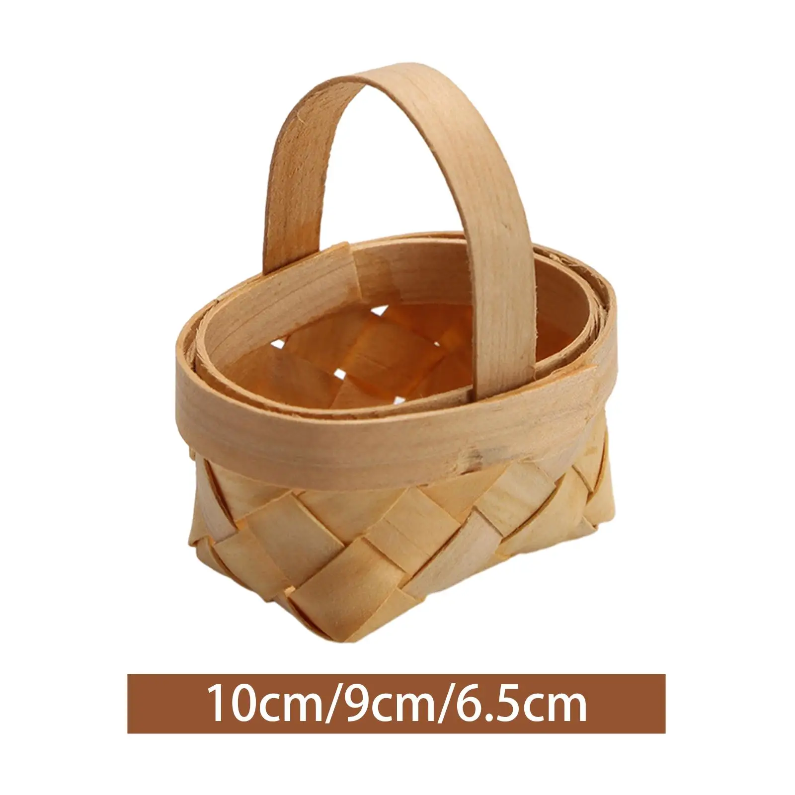 Easter Basket Storage Basket with Handle Woven Easter Decor Braided Picnic Bamboo Basket for Fruits Gifts Wedding Women Girls