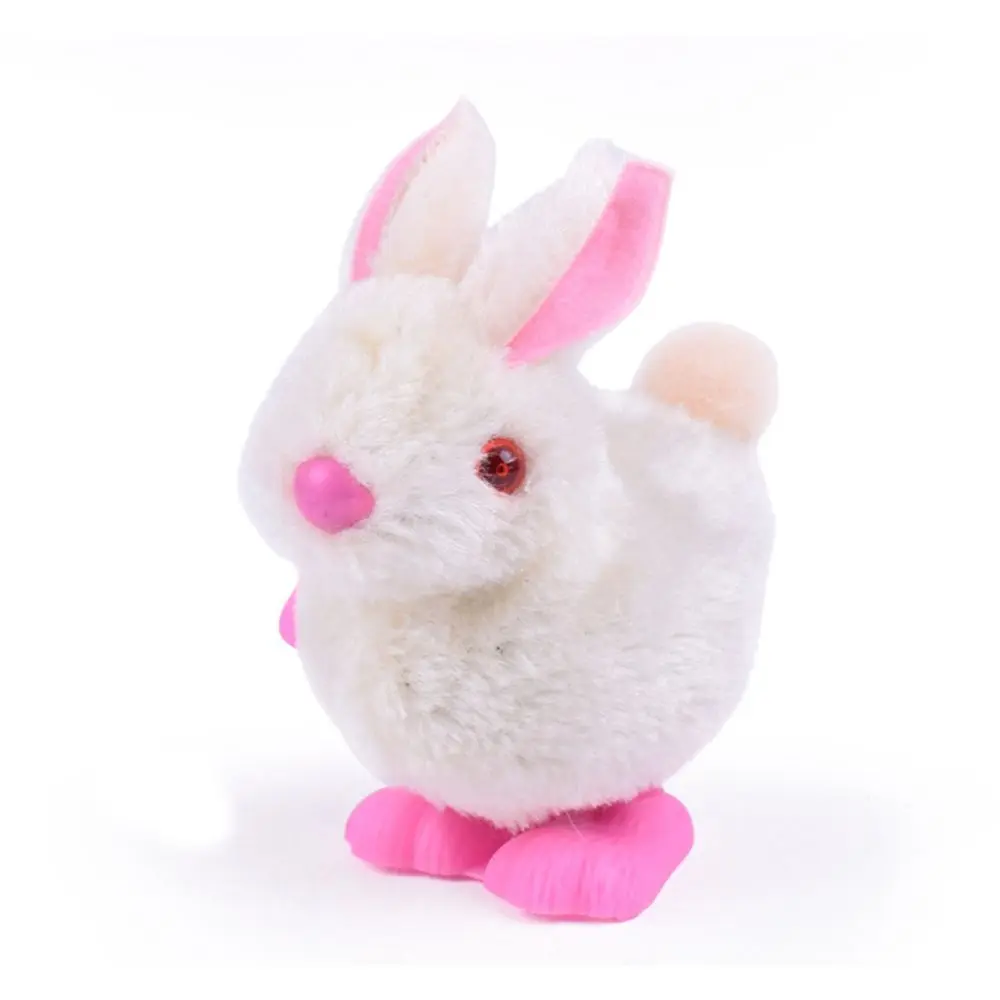 Modèle de lapin sautant en plastique pour enfants, jouets en peluche de dessin animé, loisirs à remonter, jouets classiques