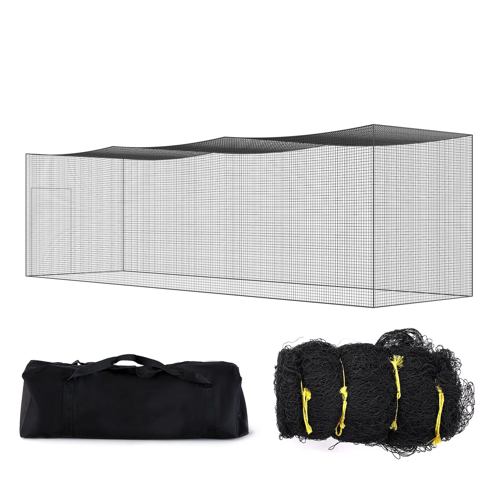 SucceBuy 35/55/70ft Baseball Batting Net Professional Training Net Portable Pitching Cage Net  Heavy Duty Enclosed PE Net