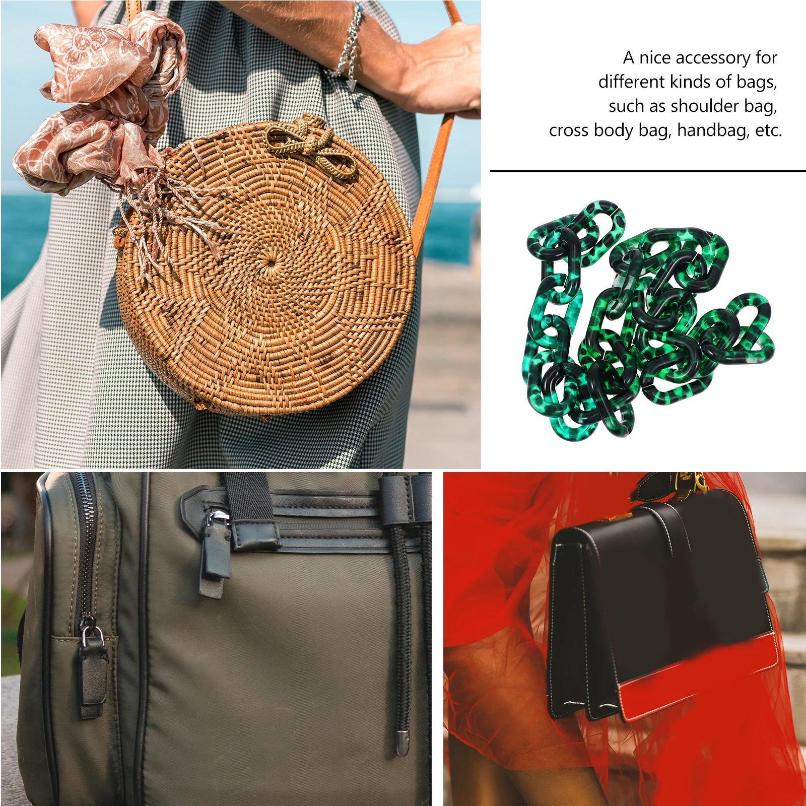 

Bag Chain Chains Hand Colorful Handbag Replacement Accessories DIY Accessory Clutch