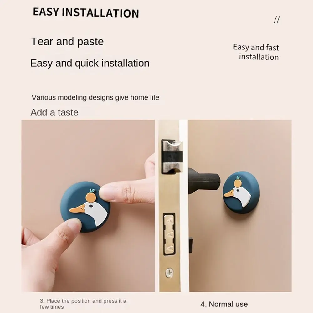 

Cute Wall Protector Door Crash Pad Animals Design Self Adhesive Door Handle Bumper Shockproof Mute Door Stopper Cabinet