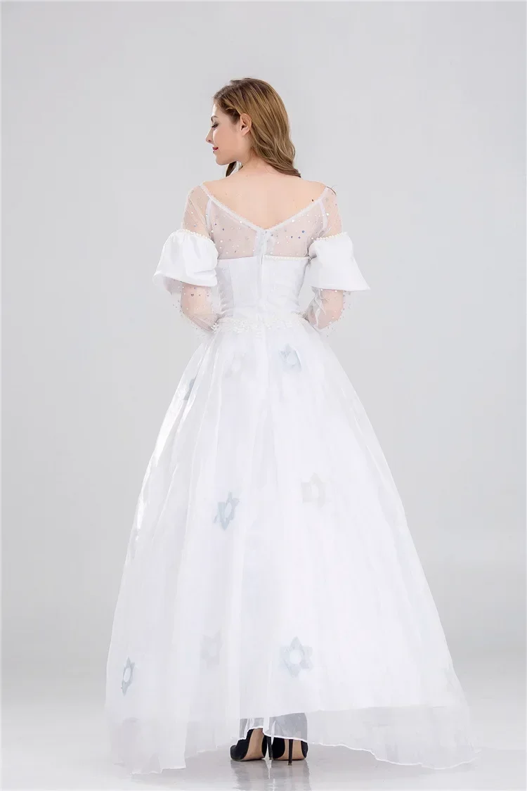 

Halloween Princess Dress Costume Alice Cosplay Wedding Fairy Maxi Dresses Medieval White Queen Party Ball Gown