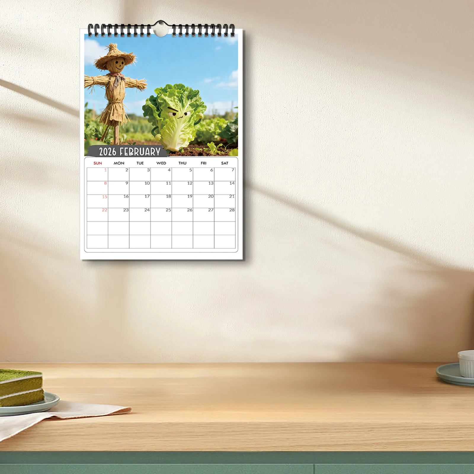 1 lustiger anthropomorpher Gemüsekalender, passend für Küchendekoration, ideal für kreative Designliebhaber, schönes Neujahrsgeschenk