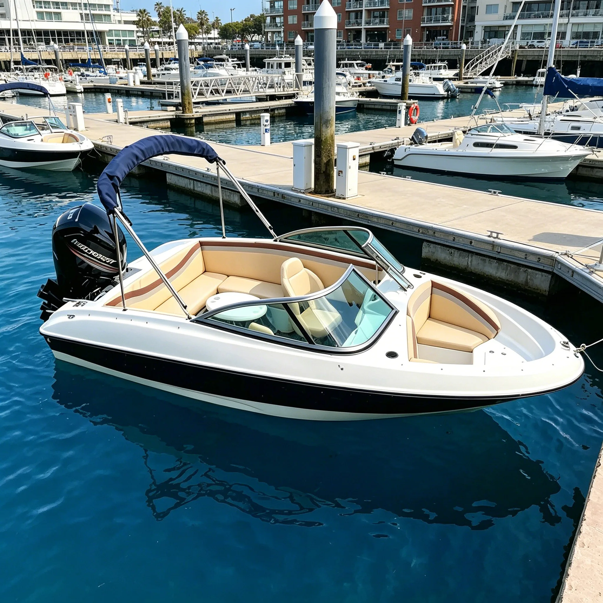 18ft Fiberglass Fishing Boat 18ft Sport Speed Offshore Professional Fishing Yacht Mini Yacht Water Ski Boat Outboard Engine