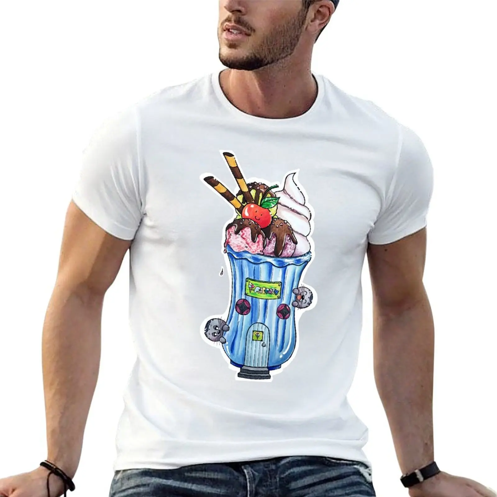Seals playing at Ice Cream Factory T-Shirt man tshirt t shirt men 100% cotton luxury brand funny t shirts man T-shirt