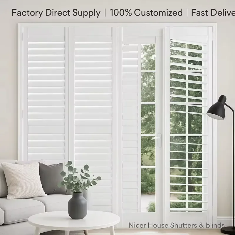 Premium Custom Size Wooden Plantation Shutters Real Timber Window Shutters Interior Wooden Plantation Shutters Direct From