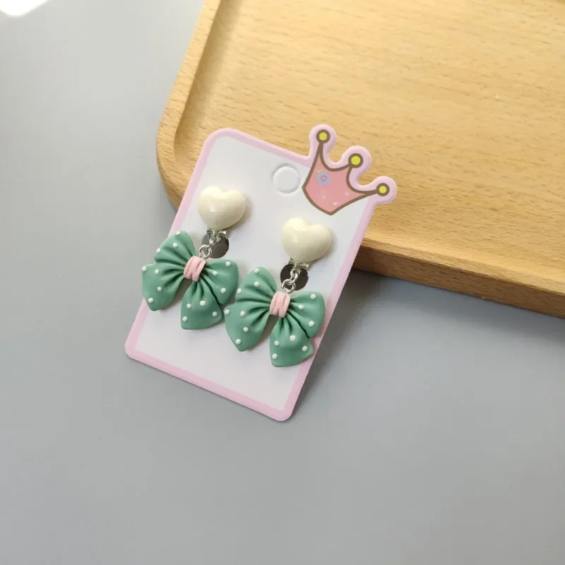 New Cute Fashion Children Cartoon Acrylic Ear Clips No Ear Hole Jewelry Princess Girl Earrings Fashionable Girl Clips